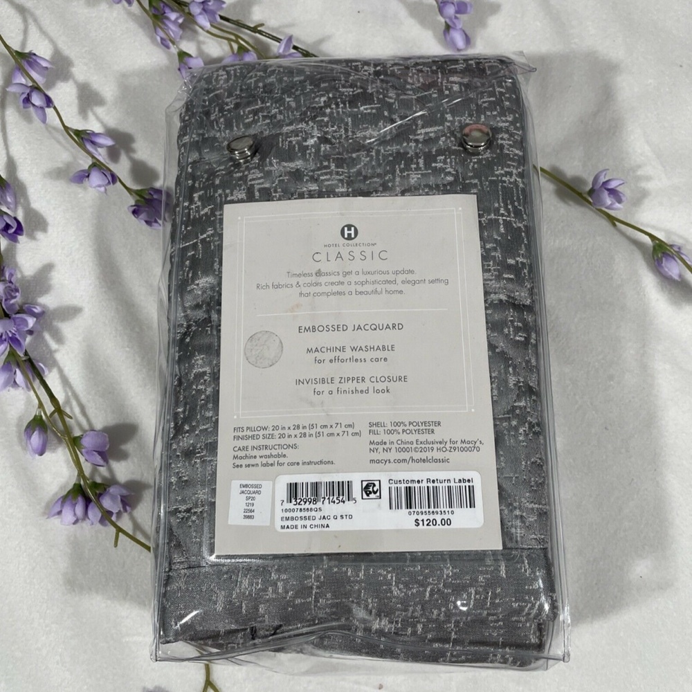 NIB [ 1 Standard ] Quilt Sham for Hotel‎ Collection Classic Embossed Jacquard - Picture 2 of 12